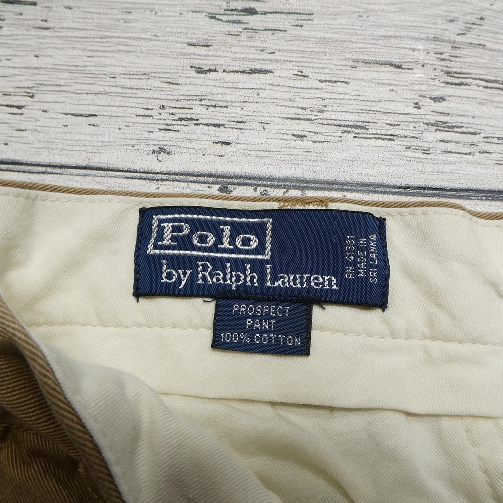 Polo Ralph Lauren Prospect Pants Mens 34x29 Beige Chino Classic Fit Pleated - Picture 5 of 9